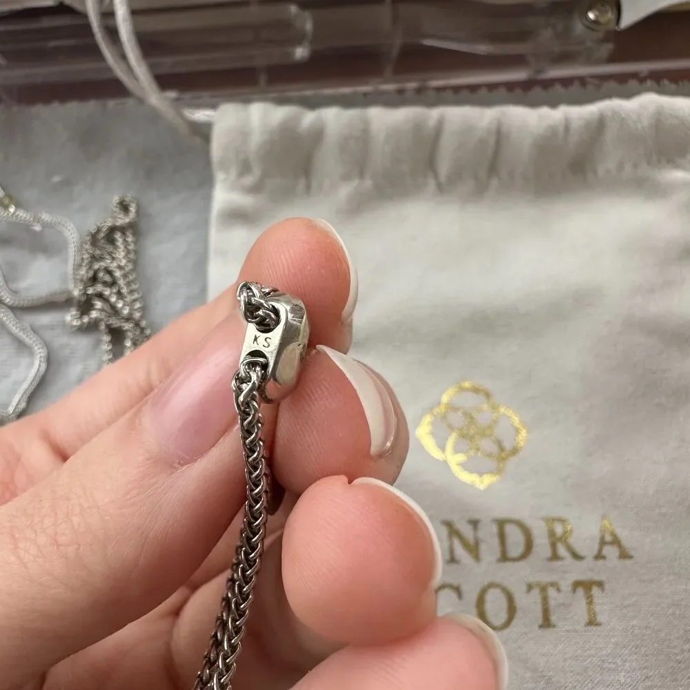 NWOT Kendra Scott Simon Pendant Necklace Silver_4